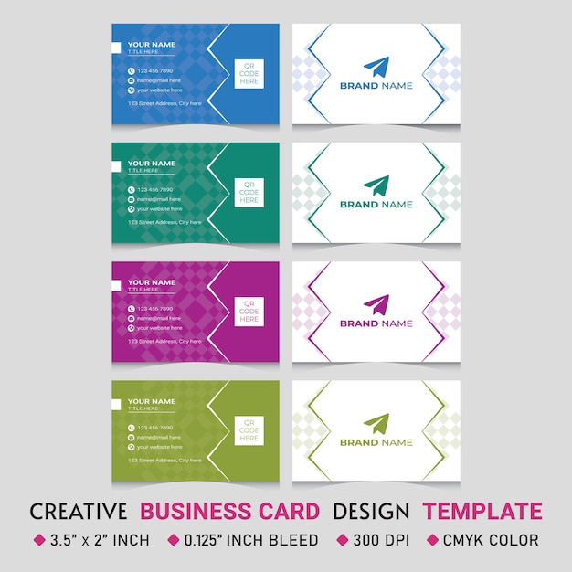 2 Sided Corporate Business Card Template Design Vector eps 10 Unique Design Business Identity Card