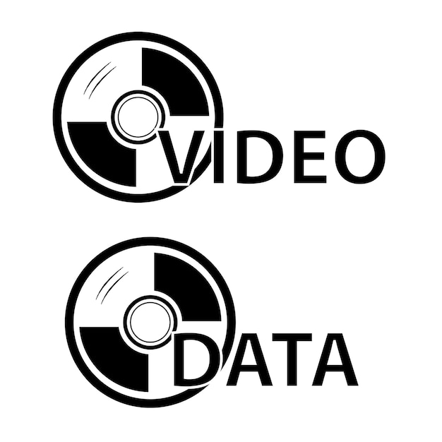 2 simple vector sign for dvd video and dataxa