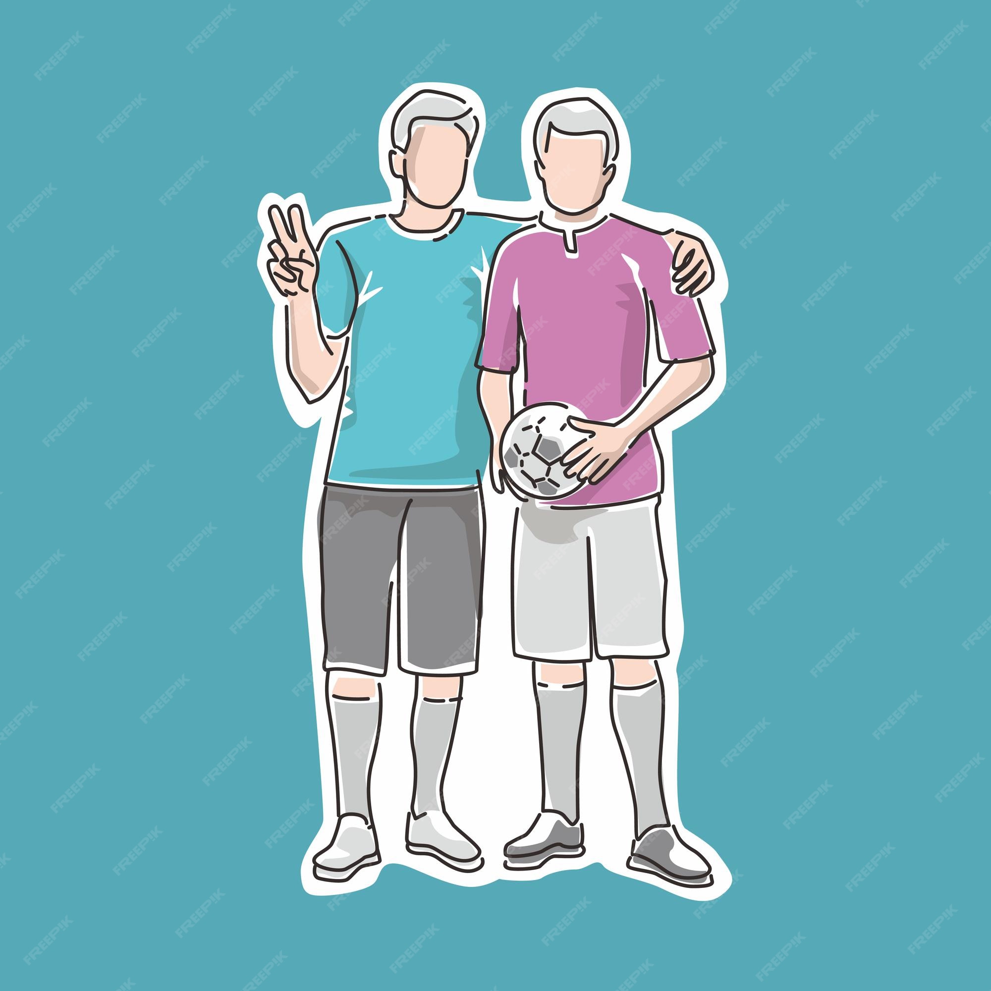 Two soccer players Royalty Free Vector Image - VectorStock