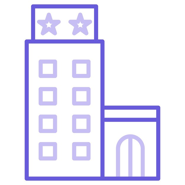 2 Star Hotel Vector Illustration