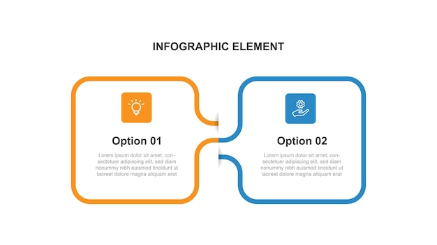 Vector 2 step infographic vector element