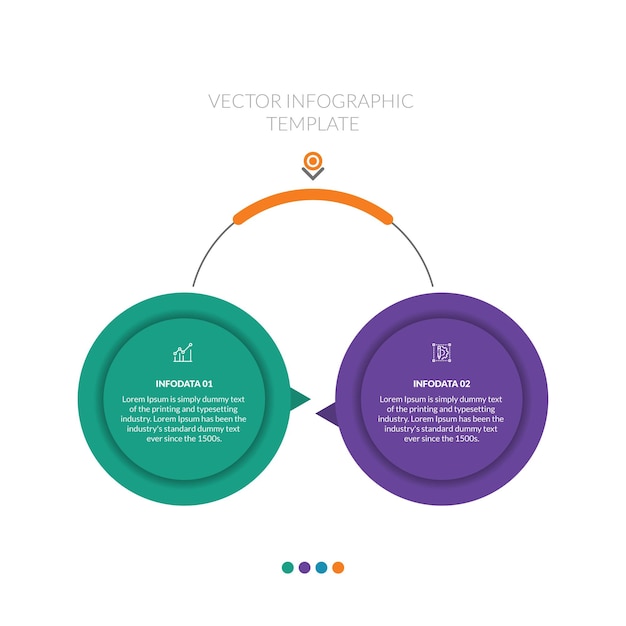 Vector 2 step or options minimal infographics design vector premium template