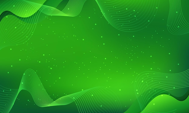 2 Vector dark green waves and dots abstract background