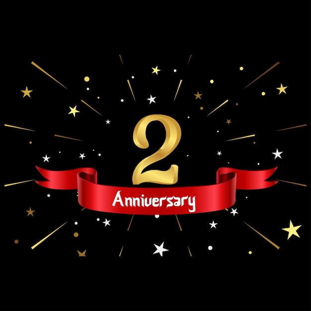 Vector 2 year anniversary celebration design