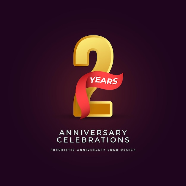 2 years anniversary celebrations logo concept