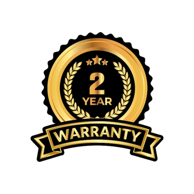 Vector 2 years warranty badge and warranty seal stamp