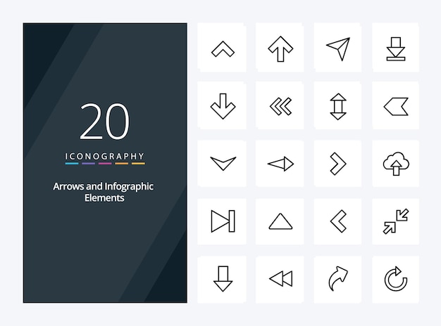 20 arrow outline icon for presentation