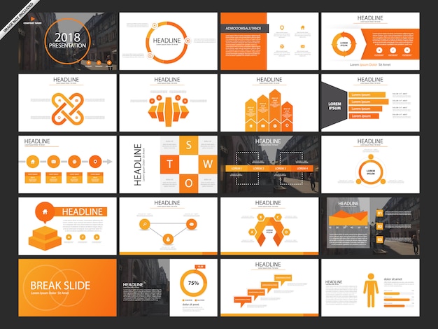 20 bundle orange presentation slides