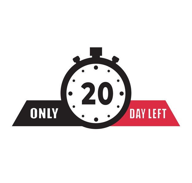 Premium Vector 20 day left countdown discounts and sale time 20 day