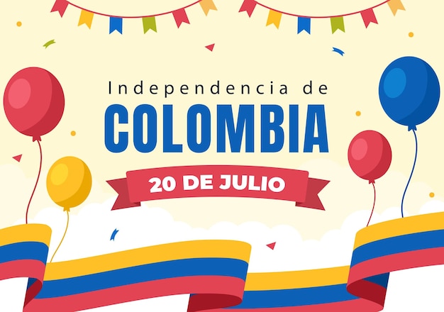 20 De Julio independencia De Colombia Cartoon afbeelding