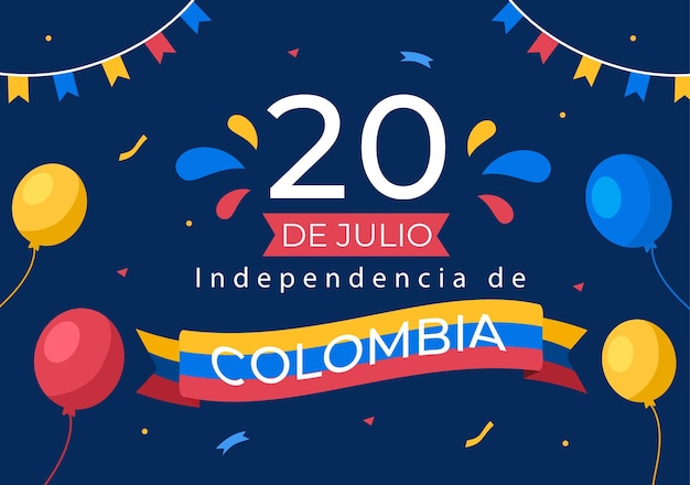 20 De Julio independencia De Colombia Cartoon afbeelding