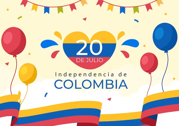 20 De Julio independencia De Colombia Cartoon afbeelding