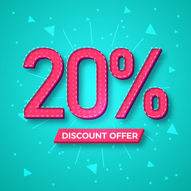 Vector 20% discount offer label background