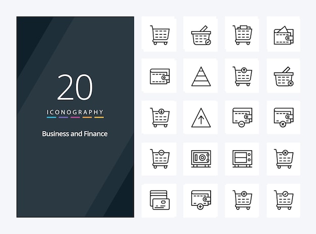 Vector 20 finance outline icon for presentation