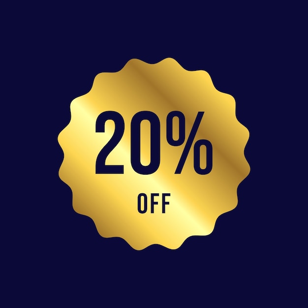 20 gold sticker stamp sign discount store template