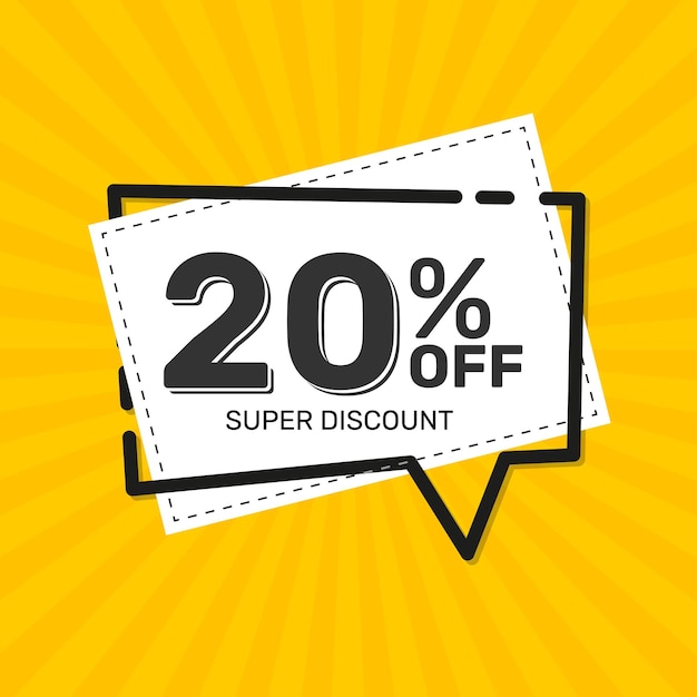 20 OFF Super Discount Discount Promotion Special Offer Discount Banner Yellow Square Banner