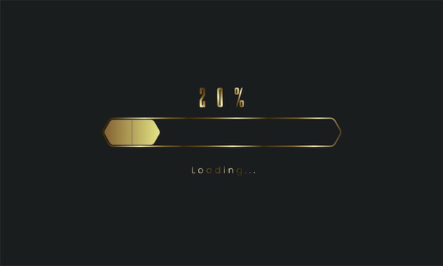 20 percent golden Futuristic Progress loading bar gold Loading bar process of indicators premium