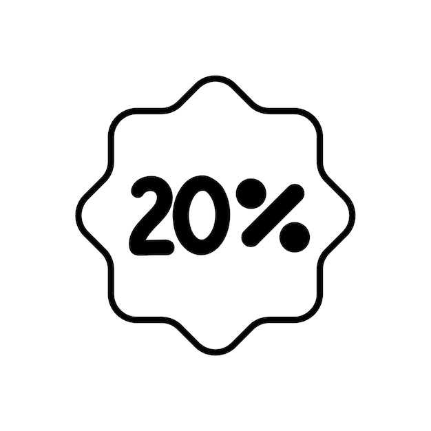 Premium Vector 20 Percent Icon premium-vector-20-percent-icon