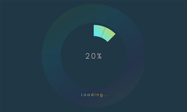 20 percent loading user interface A Futuristic loading icon colorful loading tap menu UI