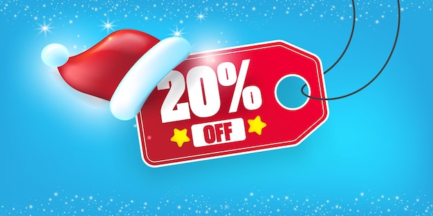 20 percent off christmas sale banner design template