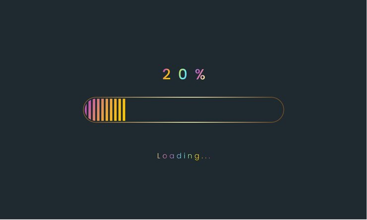 Vector 20 percent rainbow downloading bar loading bar banner for user interface colorful futuristic.