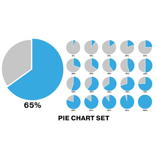 20 set pie chart percentage graph design Infographic