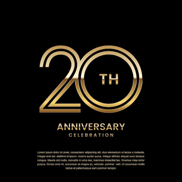 20 year anniversary Anniversary logo with double line concept design Line Art vector Design