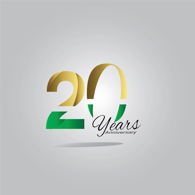 Vector 20 year anniversary celebration vector template design illustration