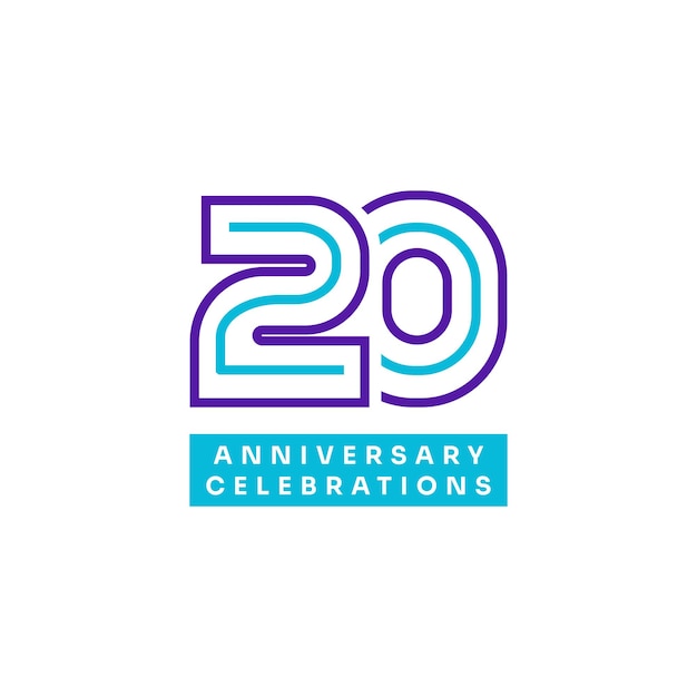 Vector 20 years anniversary celebrations logo concept