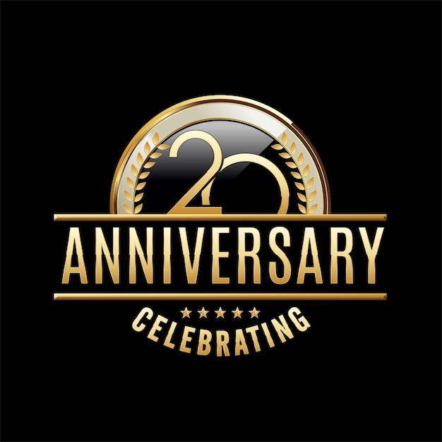 Vector 20 years anniversary emblem illustration