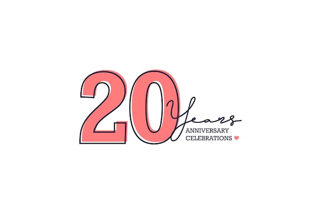 벡터 20주년 기념 핑크와 블랙 컬러