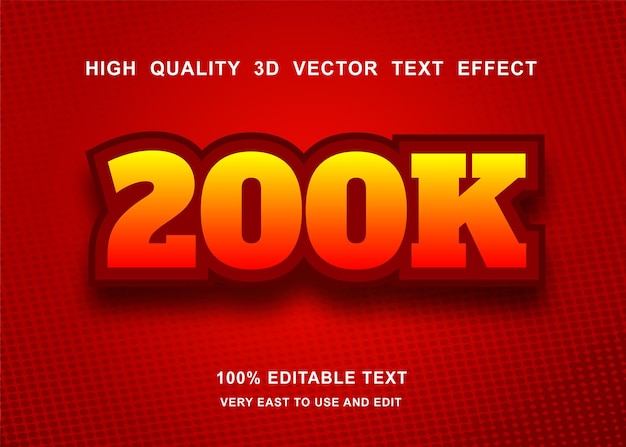 200k 편집 가능한 텍스트 효과 Premium Vector