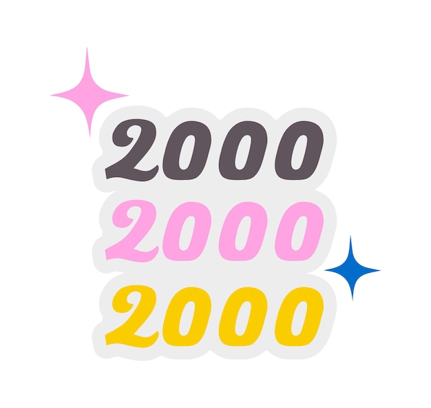 Vector 2000 jaar lettering sticker