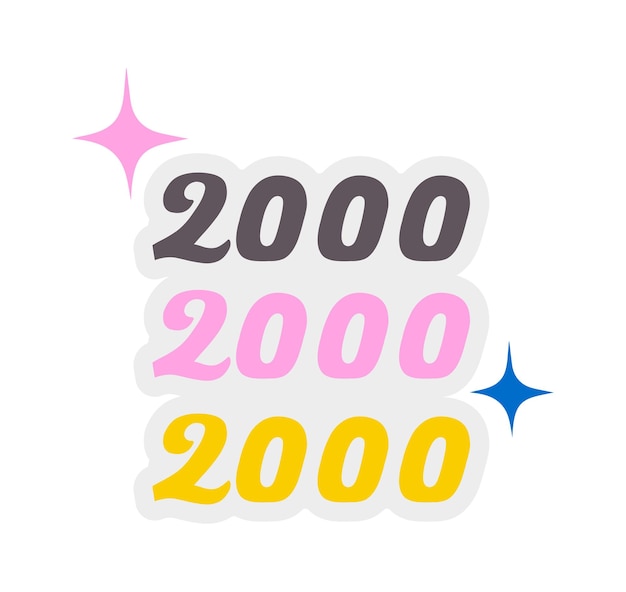 Vector 2000 years lettering sticker