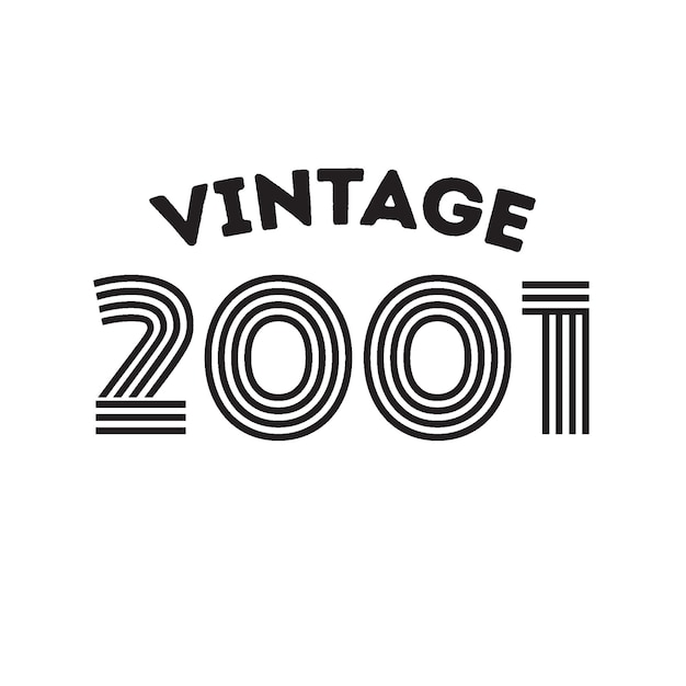 2001 vintage retro t-shirt ontwerp vector