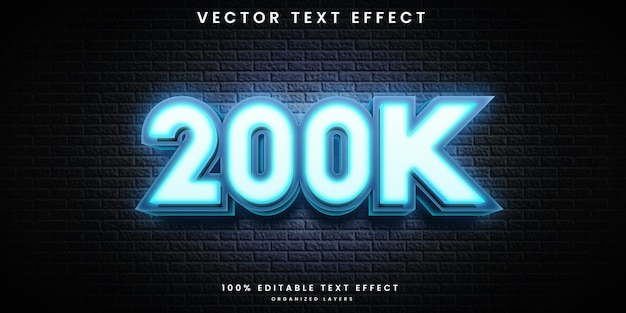 200k 3d text effect with glow