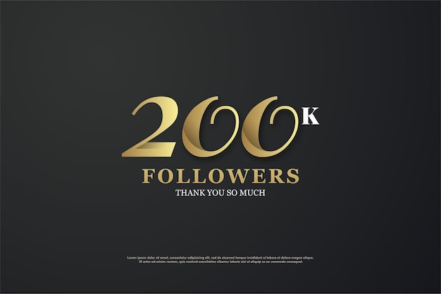 200k followers with a unique illustrated number.