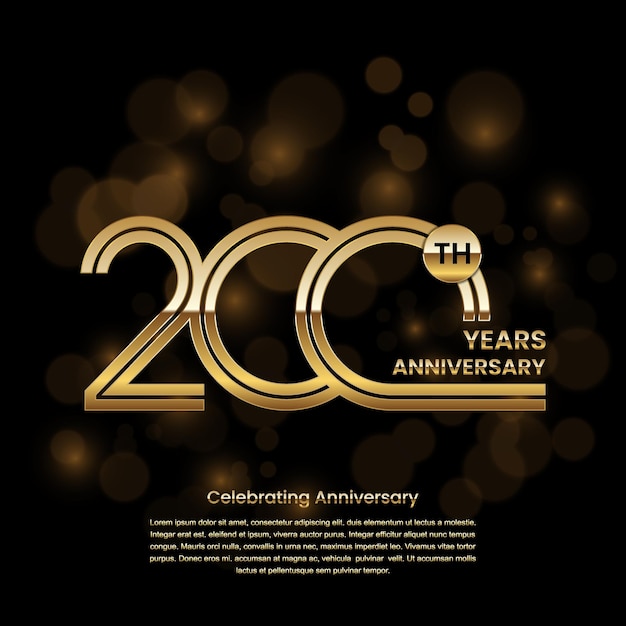 200th Anniversary Anniversary logo design with double line concept Vector Template