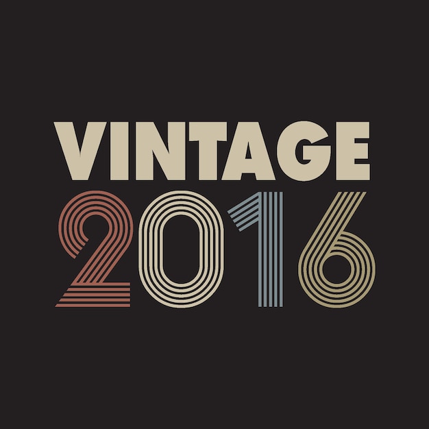 2016 vector vintage retro t-shirt ontwerp zwarte achtergrond