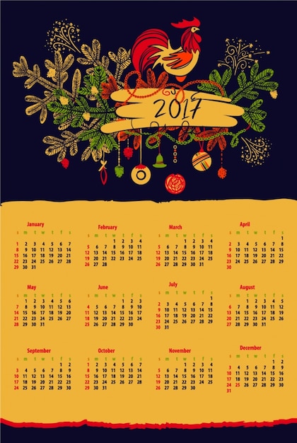 Vettore 2017 design del calendario