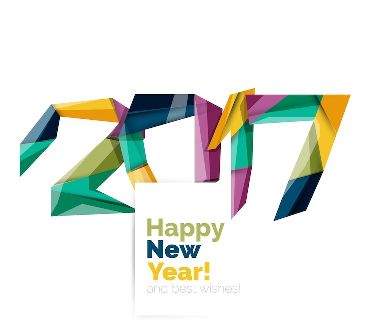 Vector 2017 christmas and new year geometric banner