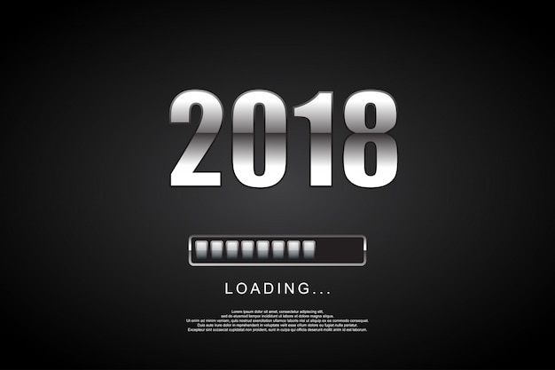 2018 loading bar . happy new year 2018