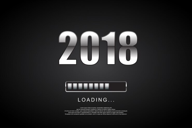 Vector 2018 loading bar . happy new year 2018