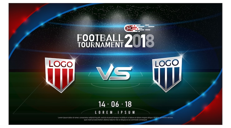 Vector 2018 world championship football cup flag and stadium  background