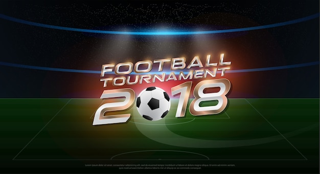 Vector 2018 world championship football tournament cup on stadium background