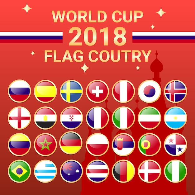 2018 World Cup Team Land Vlag Rusland