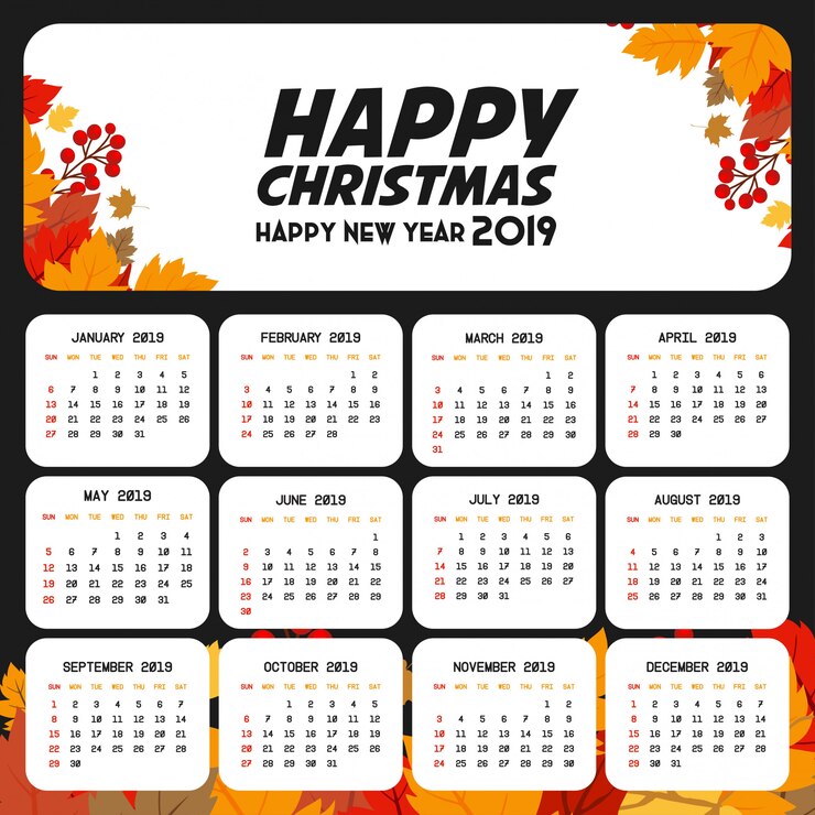 वेक्टर 2019 calendar template