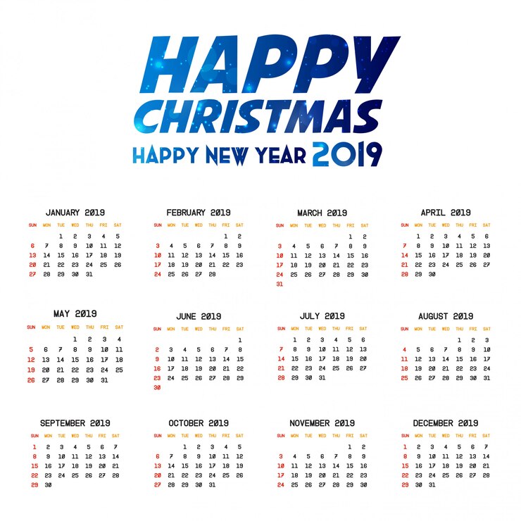 वेक्टर 2019 calendar template