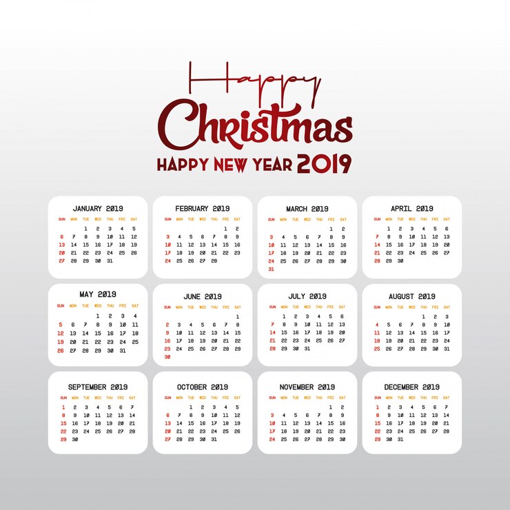 वेक्टर 2019 calendar template