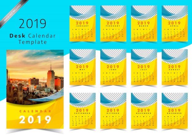 Vector 2019 calendar template